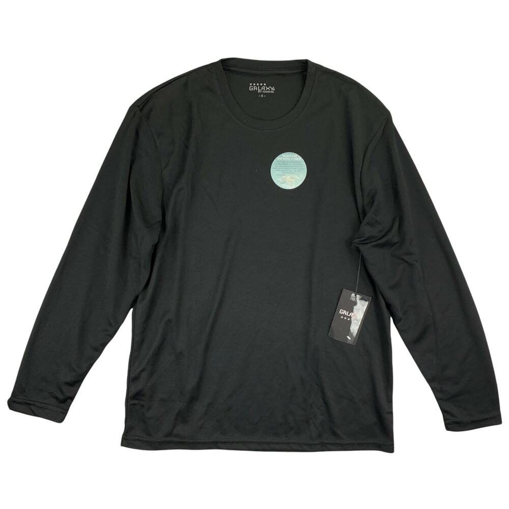 Galaxy by Harvic Mens Moisture-Wicking Performance Long Sleeve T-Shirt Black S